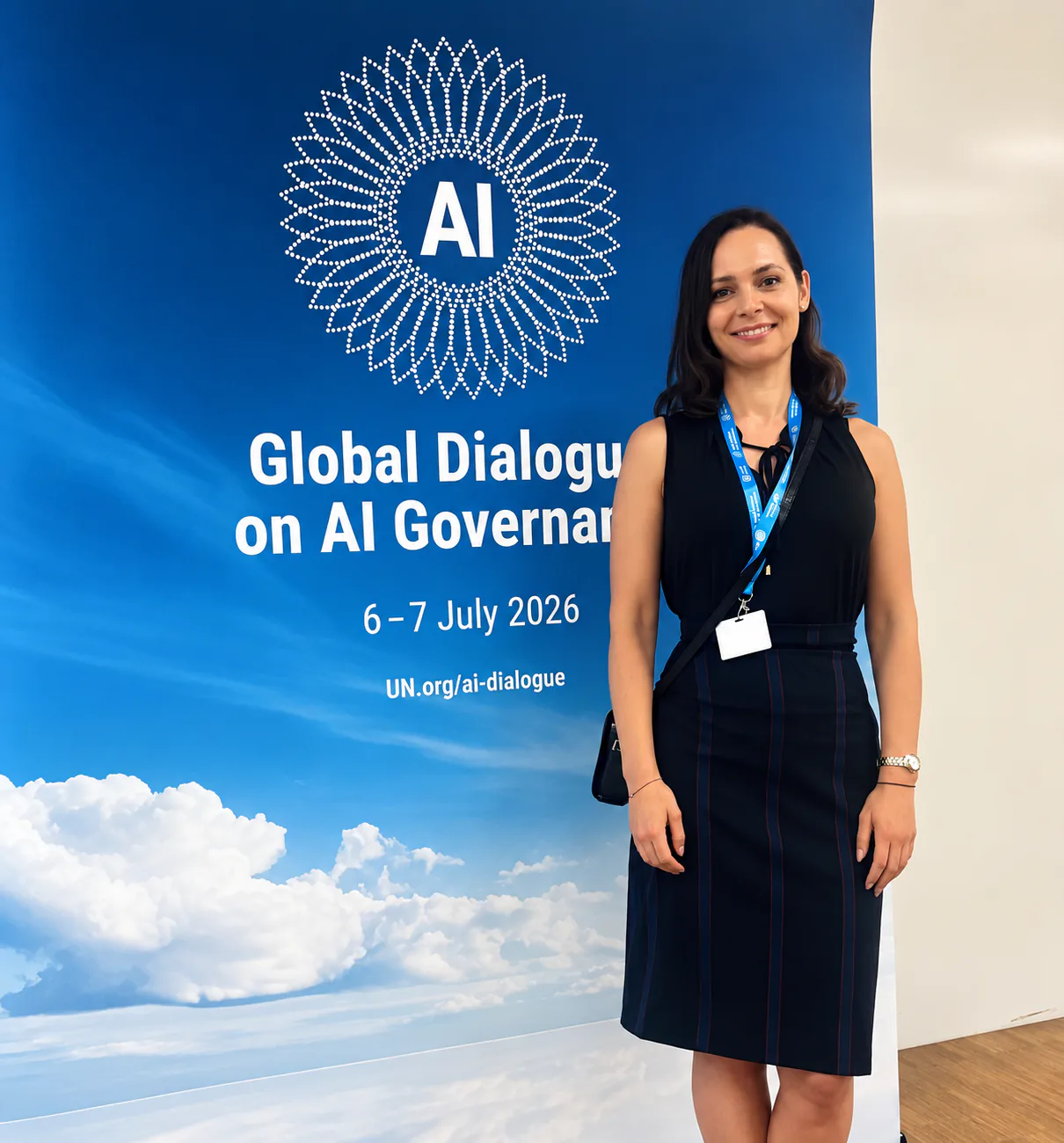 Karolina Kadzielewska at the Global Dialogue on AI Governance in Geneva.